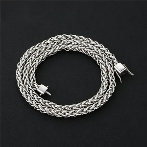 Großhandel Edelstahl Franco-Ketten-Halskette für Männer 6mm Silberbeschichtet Hip-Hop-Schmuck mit Sicherheitsverschluss - Product Image 2