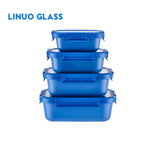 Linuo thủy tinh thực phẩm lưu trữ thủy tinh container gốm tráng thực phẩm container dễ dàng để lưu trữ không độc hại không dính ăn trưa hộp container - Product Image 5