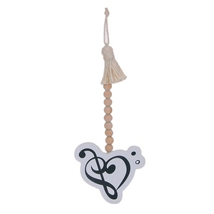 Guirnalda de cuentas de madera simple personalizada, decoración de borlas con etiquetas - Product Image 2