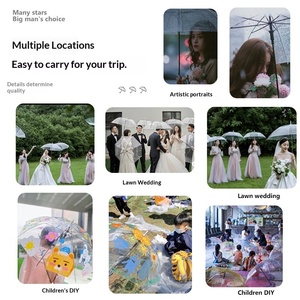 <span class=keywords><strong>Parapluie</strong></span> droit <span class=keywords><strong>transparent</strong></span> jetable publicitaire à long manche, logo personnalisé imprimé, manuel, <span class=keywords><strong>grande</strong></span> <span class=keywords><strong>taille</strong></span>, blanc, pour femme, mariage - Product Image 3