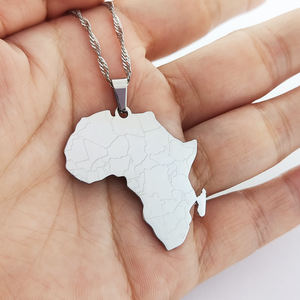 Golden Etiopia Contorno Africa Mappa con il Cuore Paese di South African Mappa Collana - Product Image 5