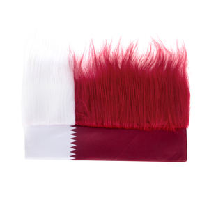 厂家批发定制标志头带假发促销卡塔尔国旗头带假发运动迷假发 - Product Image 1