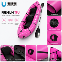 Kayak gonflable 2 places en TPU, prix usine 2026, packraft léger et durable, canoë compact pour la pêche en lac et rivière, bateau de voyage