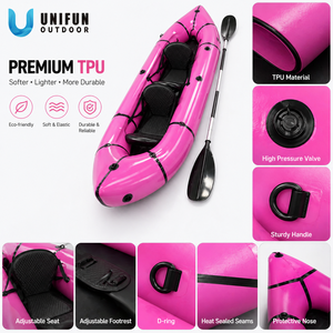 Kayak <span class=keywords><strong>gonflable</strong></span> <span class=keywords><strong>2</strong></span> places en TPU, prix usine 2026, packraft léger et durable, <span class=keywords><strong>canoë</strong></span> compact pour la pêche en lac et rivière, bateau de voyage - Product Image 1