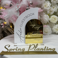 Panneau d'arche en acrylique pour la plantation printanière et livre d'or, panneau de table pour cabine téléphonique de mariage, livre d'or audio pour décoration de mariage