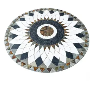 Garden Stones Multicolor slate mosaic Medallion in freely design