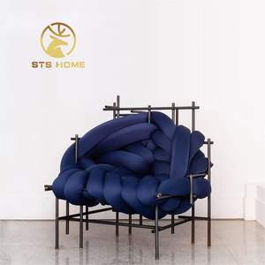 Designer moderne art créatif tissage <span class=keywords><strong>loisirs</strong></span> fauteuil inclinable canapé chaise maison villa hôtel en forme de canapé torsadé - Product Image 3