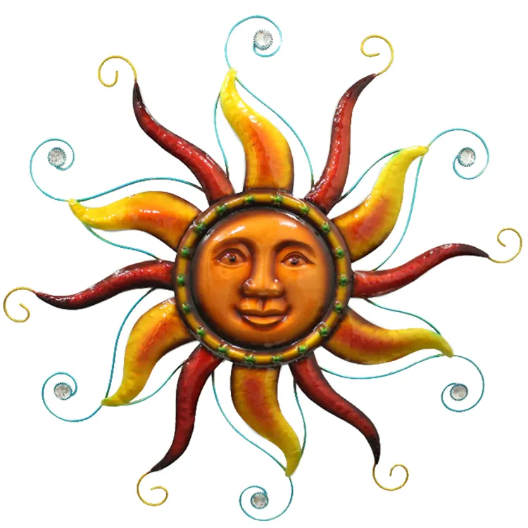 Wholesale Metal Sun Face Hanging Wall Mounted Art Sun face Wall Home Decor