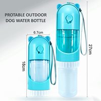 Distributeur de bouteille d'eau Portable 2 en 1 pour chien, bouteille d'eau rétractable étanche pour chien avec fonction de boisson et d'alimentation