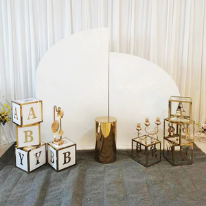 Nuovo modello di decorazioni per palcoscenici per matrimoni Block acrilico scatole per lettere per bambini 30CM scrittura bianca e dorata per la festa della doccia per bambini - Product Image 4