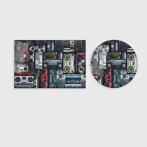 Elegant Printed <b>Canvas</b> Artwork: Retro Audio Cassette Theme,TEMPERED GLASS ART - Product Image 2