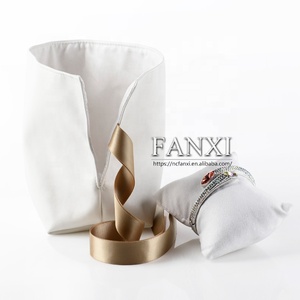 FANXI Vente en gros de sacs à bijoux élégants personnalisés en couleur, pochette cadeau, sac en cuir PU pour bijoux - Product Image 2