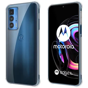 Motorola Edge 20 Pro用の耐衝撃性クリア透明強化コーナーTPUバックカバー電話ケース