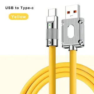 Kabel pengisi daya bahan Aloi seng, kabel Usb C tipe-c 120W, kabel pengisian daya ponsel cepat untuk Iphone