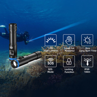 Lampe de plongée mini XTAR D20 1200LM IPX8 100m sous l'eau, petite mais puissante, avec fonction de verrouillage pour la pêche sous-marine