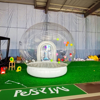 Dôme transparent durable en PVC, maison à bulles gonflable avec souffleur et trampoline pour fêtes et mariages