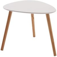 Table à thé marocaine paresseux pour ordinateur portable Petit ensemble de 3 meubles de table basse en pin Tables gigognes en bois pliantes blanches