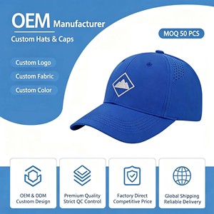 OEM Custom Logo 5 Panel Structured Laser Cut Hole Rubber Patch Snapback Hat Outdoor Sports <b>Waterproof</b> Golf Baseball <b>Cap</b> - Product Image 1