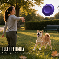 Jouet frisbee pour chien en EVA souple 21 cm, jouet interactif et écologique pour l'entraînement et le jeu de rapport, pour chiens de taille moyenne à grande, 5 couleurs, design classique et mignon