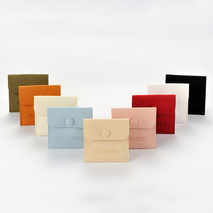 Custom Logo Microfiber Suede Jewelry Packaging Pouches Bag Jewelry <b>Card</b> Insert Set Envelope Earrings Necklace Jewelry Pouches - Product Image 4
