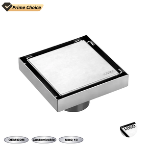 Hiện đại 6-inch Brushed Nickel vuông thép không gỉ vòi hoa sen xả có thể tháo rời lưới tản nhiệt Bì<span class=keywords><strong>a</strong></span> gạch chèn Hidden hình thức tầng phòng tắm - Product Image 1