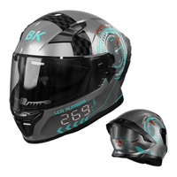 Casque de moto intégral ABS avec double visière pour usage unisexe en course quatre saisons