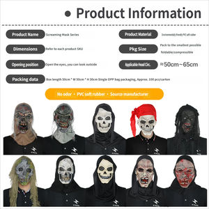 Casques audio pour <span class=keywords><strong>films</strong></span> et séries télévisées de la série Scream, masques de bal masqué, masques effrayants de visage de fantôme, accessoires de farce pour fête d'Halloween - Product Image 4
