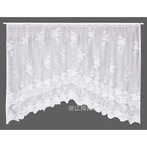 Wenxiang French Lace Curtains Scarf Valance Breathable Dustproof Rod Installation Translucent <b>Window</b> Treatment - Product Image 5