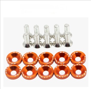 Kit de arandelas de refuerzo automotriz JDM Kit de pernos de parachoques acampanado M6 con arandelas espaciadoras anodizadas coloridas - Product Image 3