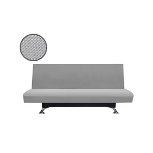 Hot Selling Light Grey 3P Sofa Slipcover Waterproof High-Stretch Armless Futon Cover Made of Fabric and Polyester