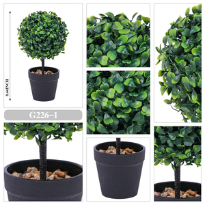 Ruopei <span class=keywords><strong>Mini</strong></span> Bola de Topiario Artificial de Boj en Maceta con Hierba Milanesa Sintética, Pequeña Planta Falsa para Decoración de Mesa en Hogar u Oficina - Product Image 3