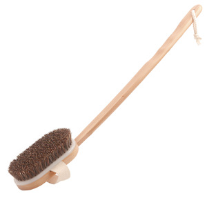 Brosse de bain moderne en bois de hêtre à manche incurvé extra long, plateau amovible, manche à brancher, poils de crin de cheval <span class=keywords><strong>pour</strong></span> le soin du corps - En stock - Product Image 6