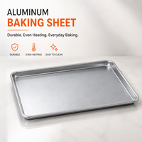 Plaque de cuisson commerciale en aluminium 18x26 pouces, surface lisse, bord renforcé, pour la restauration en gros