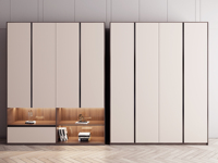Armoire de luxe moderne et personnalisée pour toute la maison Système de panneau de lit en bois clair Éclairage intelligent