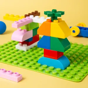 Stackable Building blocks base plate 25.5*19.1 with green color building block accessories