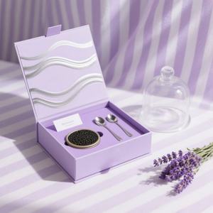 Customized logo Creative Gift Biodegradable Rigid <b>Cardboard</b> Fancy Luxury Food Grade Deodorant Caviar Spoons Packaging Paper Box - Product Image 3