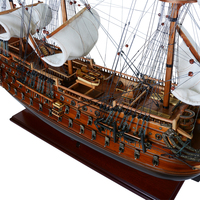 T063C - Modèle de voilier en bois San Felipe à voile courbée, bateau à voile artisanal peint à la main, artisanat nautique pour la décoration intérieure