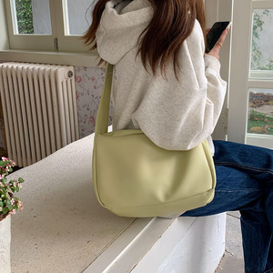 Large Capacity Women's Crossbody Bag Pear Yellow Horizontal <b>Square</b> Zipper Closure Commuter Tote College Student Shoulder Bag - Product Image 3