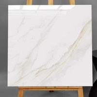 Carrelage en marbre blanc naturel poli pour sols et revêtements muraux de villas de luxe 800x800mm