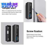 SQ Infrared Night 1080P Tuya Smart Video Doorbell Deteksi PIR IP65 Tahan Air Sudut Pandang 135 Derajat Interkom Dua Arah