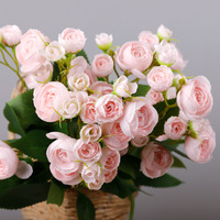 Vente en gros d'usine : Fleurs artificielles en soie, roses à bulles brumeuses, pour décoration de mariage et événements festifs