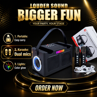 Altavoz Karaoke Bluetooth Portátil Mini OEM con Dos Micrófonos Inalámbricos y Luz LED RGB para Fiestas en Casa y KTV