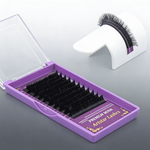 Extensions de <span class=keywords><strong>cils</strong></span> volume effet <span class=keywords><strong>bouquet</strong></span> de fleurs, en PBT coréen, faites à la <span class=keywords><strong>main</strong></span>, faciles à éventailer, noir mat - Product Image 4