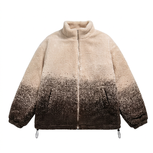 Veste à capuche en polaire sherpa au design personnalisé, matelassée, nouveau style tendance, hiver, col montant en toile, logo frontal, imperméable - Product Image 1