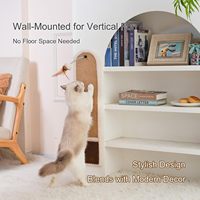 Griffoir mural pour chat 3 en 1 en sisal avec brosse auto-nettoyante et jouet suspendu pour une installation facile et gain de place