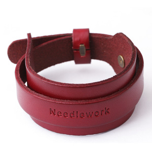 Leather <b>Bracelet</b> 75mm Retro Punk Men's Fashion Gift Jewelry in Yellow Black Wine <b>Red</b> Brown - Product Image 2