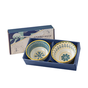 Nordic Japandi Design Disposable Ceramic Dinnerware Set Small Home or Business Use Elegant Bowls and Plates in Plant Gift <b>Box</b> - Product Image 5