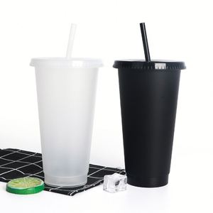 Gobelets en plastique 24 oz à changement de couleur pour eau froide avec paille, pour fêtes, mariages, événements, logo et motif personnalisés acceptés, vente chaude - Product Image 4