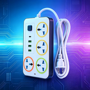 En Oferta, <span class=keywords><strong>Enchufe</strong></span> de Extensión <span class=keywords><strong>con</strong></span> Múltiples Tomas de Corriente, 4 Tomas Universales, 3 USB, 1 Tipo C, <span class=keywords><strong>con</strong></span> <span class=keywords><strong>Cable</strong></span> de 2 Metros - Product Image 5