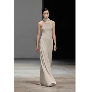 Nuevo Vestido Elegante para Mujer, Diseño Original (ODM), CORINNE, con Encaje, 500 gramos, Largo Maxi, 86% Lana, 14% Poliamida, Hecho en Vietnam - Product Image 1